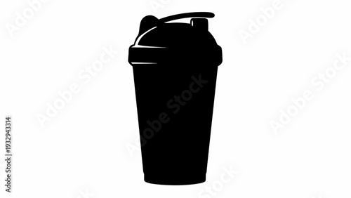 Modern black shaker bottle for fitness and nutrition