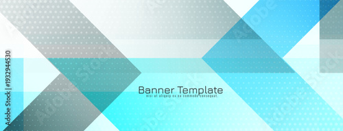 Stylish geometric gray ang blue color modern business banner