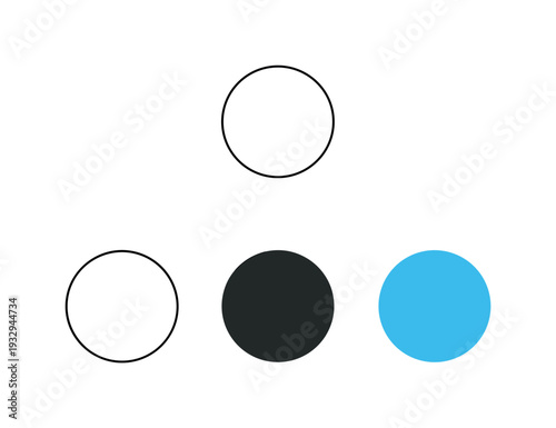 Composed outcome represented by a perfectly centered geometric circle with even stroke weight and clean edges forming one calm