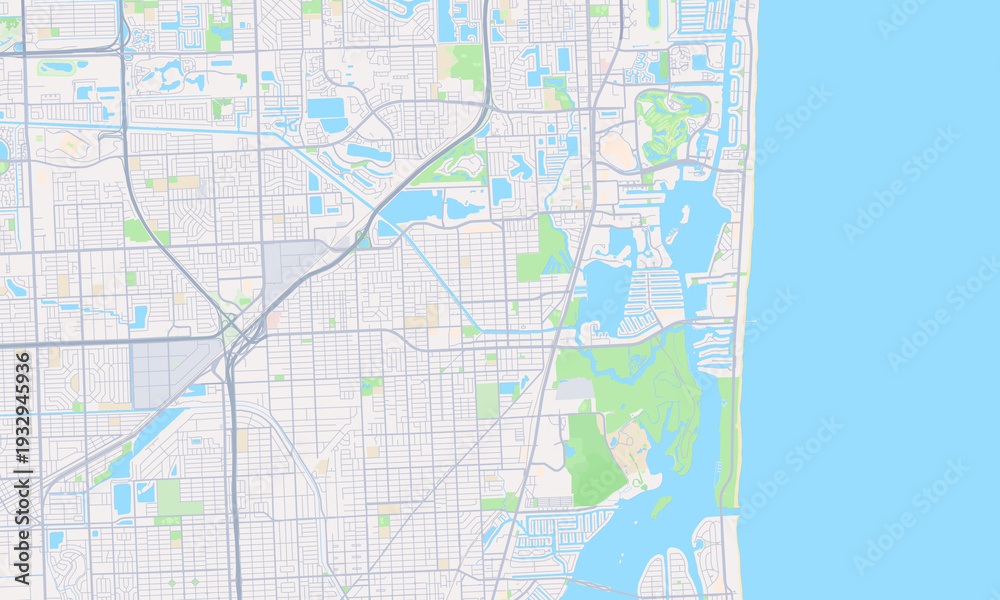 Naklejka premium North Miami Beach Florida map