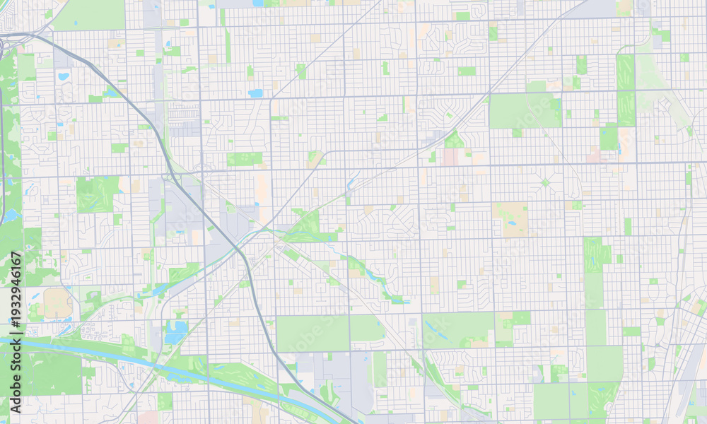Fototapeta premium Oak Lawn Illinois map