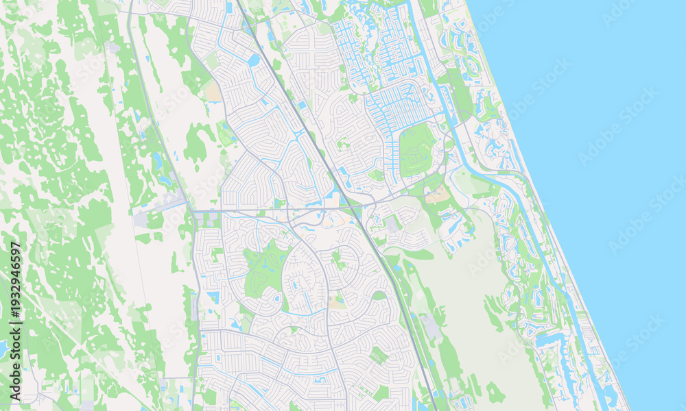 Naklejka premium Palm Coast Florida map