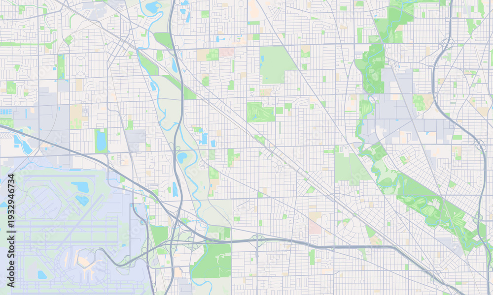 Obraz premium Park Ridge Illinois map