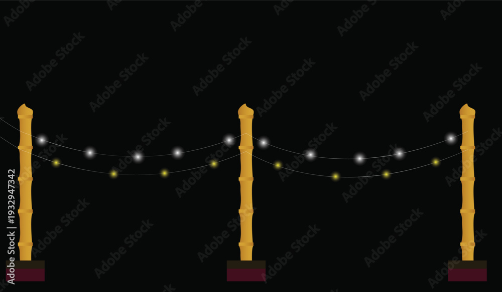 Obraz premium Festive String Lights Vector Illustration