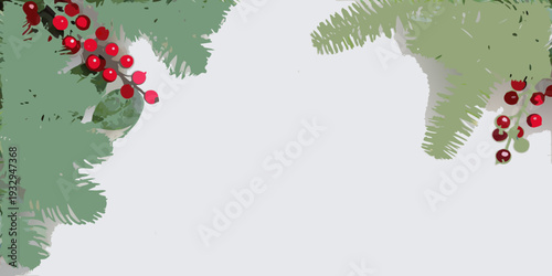 Festive holly and evergreen boughs create a seasonal corner decoration