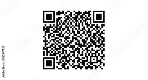 A complex monochromatic qr code design fills the frame presenting a digital interface as a striking silhouette high quality