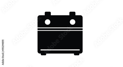 A stark black silhouette of a vintage radio showcasing its classic form and design silhouette high quality professional detailed