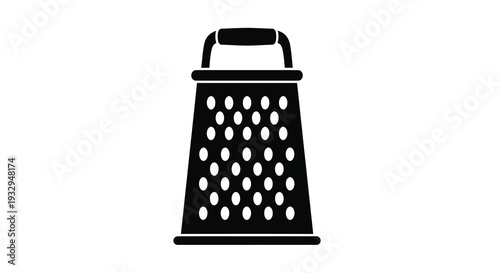 A minimalist black representation of a box grater showcasing its functional design as a kitchen tool silhouette high quality