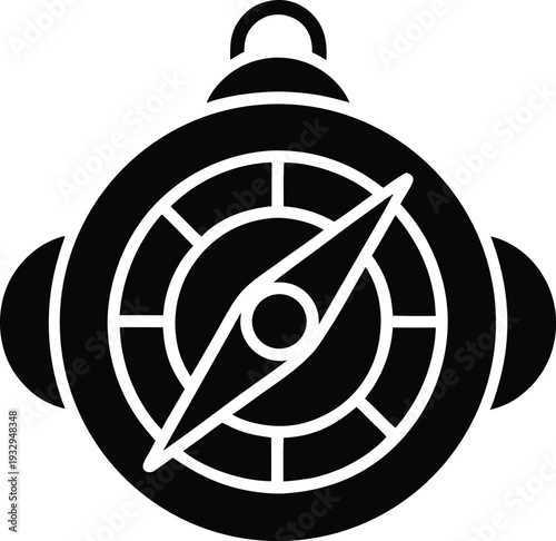 Black and white circular target symbol with a stylized arrow pointing to the center 1