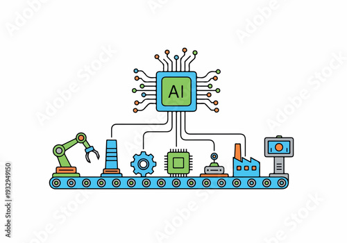 AI and Automation in Modern Industry A Visual Representation of Smart Manufacturing Processes