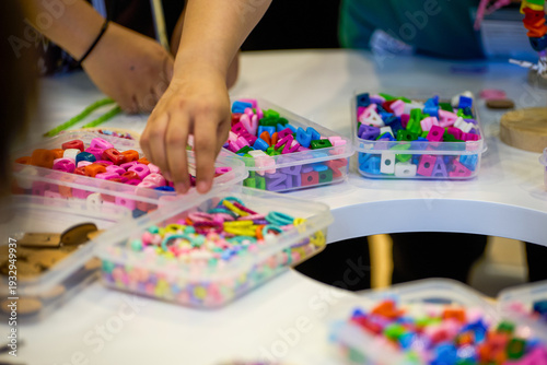 Pile of colorful children's toy building blocks