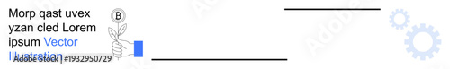 Intellectual property, creative rights, technological advancement, innovation management, content creation, digital solutions. a hand with a sprout and adjacent gears. Intellectual property