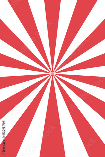 シンプルネオレトロ和風パターン＆放射ポスター背景シリーズ 赤白放射背景