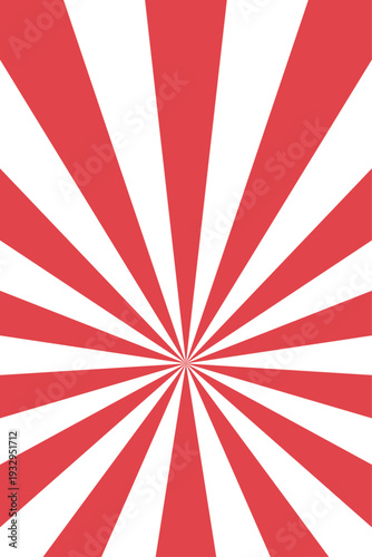 シンプルネオレトロ和風パターン＆放射ポスター背景シリーズ 赤放射アップ背景