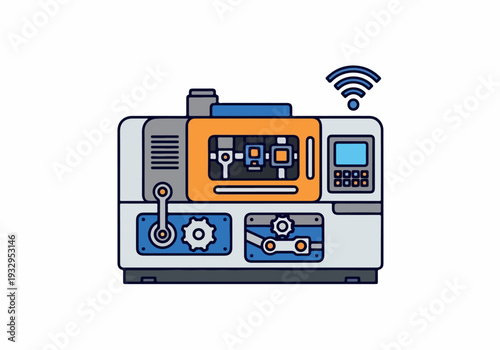 Automated Industrial Manufacturing Machine with Wireless Connectivity and Digital Control Panel