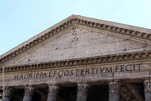 facade of Pantheon with inscription M AGRIPPA L F COS TERTIVM FECIT August 2024