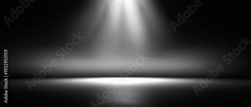 Spotlight Illumination: A stark, minimalist composition highlights the power of light, with a brilliant beam cascading downwards in a dramatic display of contrast and focus. 