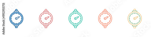 Pressure Gauge Icon Set Multiple Style Collection
