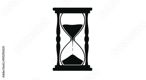 A striking black silhouette of an hourglass depicts the passage of time a symbol of mortality and fleeting moments silhouette