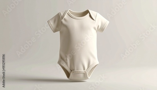 White Baby Onesie on Light Background.