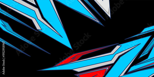 Car decal design vector. Graphic abstract stripe racing background kit designs for wrap vehicle, race car, rally, adventure and livery