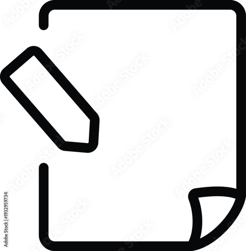 Document page with a writing pencil