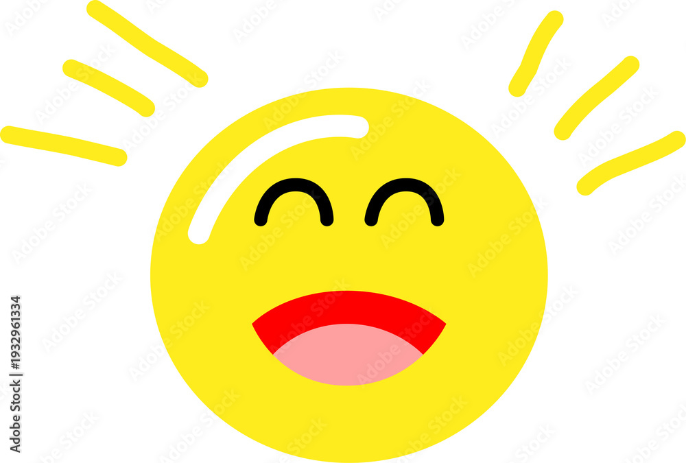 Fototapeta premium Cute Yellow Sun Character