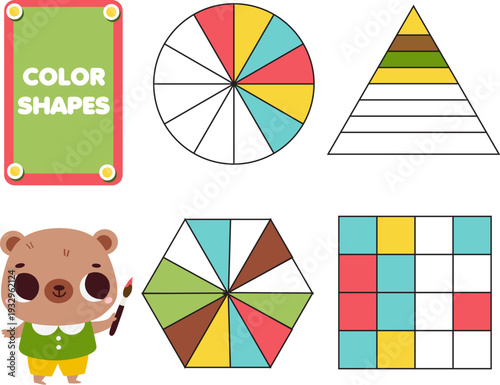 Complete patterns. Coloring page for toddlers. Educational game for children. Drawing activity for kids elementary