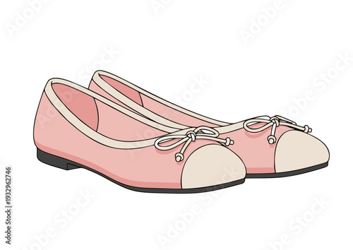 pink ballerina flat shoes for women with cute ribbon detail