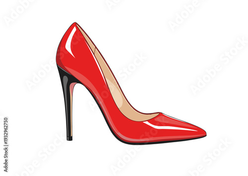 elegant red high heel stiletto shoe for women evening wear