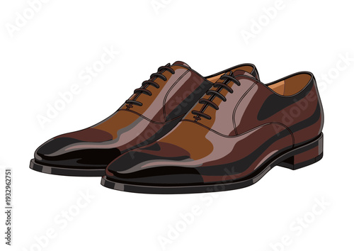 pair of classic brown leather oxford shoes for men formal style