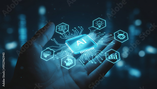 Artificial intelligence AI assistant concept featuring agentic AI understands voice, Next generation of smart AI technology. Corpus, analyzes images, autonomously completes complex AI tasks.Artificial