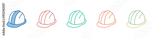 Hard Hat Icon Set Multiple Style Collection