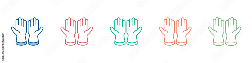 Obraz premium Safety Gloves Icon Set Multiple Style Collection