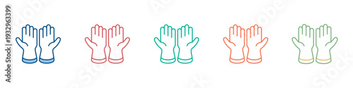Safety Gloves Icon Set Multiple Style Collection