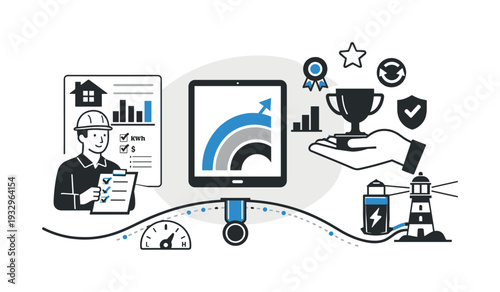 Modern minimal flat vector conceptual collage, crisp hard edges, consistent THIN outline stroke, rounded corners where needed,