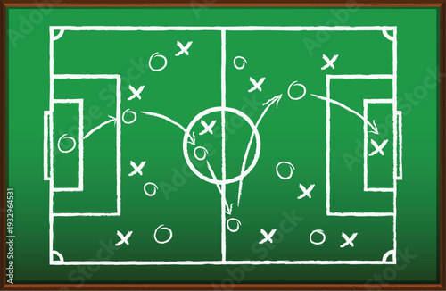 Hand draw strategy game, American football tactics, sketched gruge black marker, isolated on white backgroud, clipping path, design elements