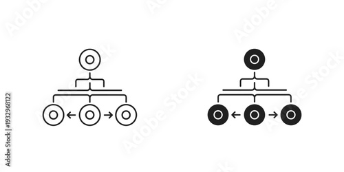 Comparison of hierarchical tree structures with circular and square nodes at each level