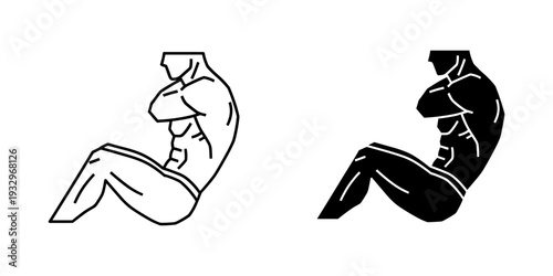 Two different sitting positions demonstrating core muscle engagement and spinal alignment variations