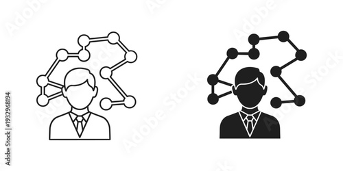 Dual illustrations representing human connectivity and neural network concepts