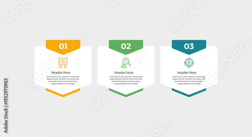 Three numbered icons depict energy financial analysis and targeted marketing in simple graphics.