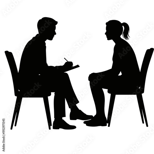 Psychologist Counseling Session with Patient in Therapy Office
