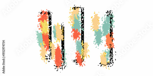 Abstract colorful brushstrokes forming the letter m visually