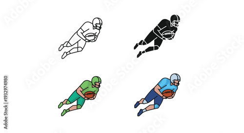 Football Player Sprinting Sports Graphic Commercial