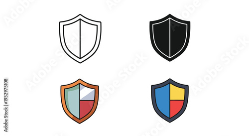 Shield Icons Security Protection Set Commercial Use