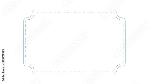 A close-up shot of a blank white label with a thin blue border and rounded corners on a plain white background.