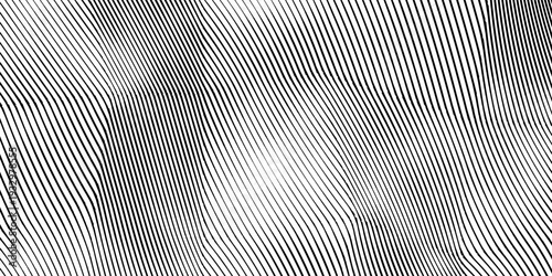 Geometric abstract background with lines of variable thickness. Halftone effect line pattern.  Grunge modern pop art texture for poster, banner, sites, business cards, cover, postcard, design.