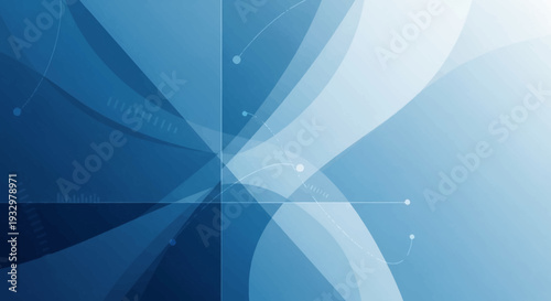 Abstract Blue Background with Dynamic Flowing Lines and Light Effects.