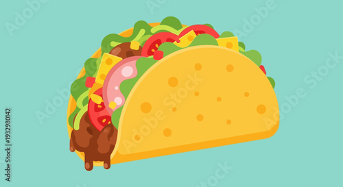 Delicious Mexican Taco with Fresh Ingredients and Vibrant Colors.
