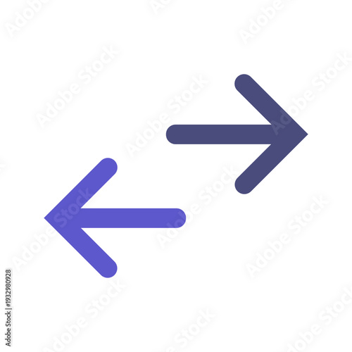 Vector of Icon Exchange Arrows Horizontal Swap_Filled Purple Icon